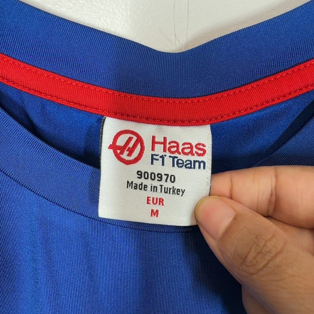 Official Haas F1 Team Performance T-Shirt Blue Tricorp Size Medium Men's - Picture 4 of 7